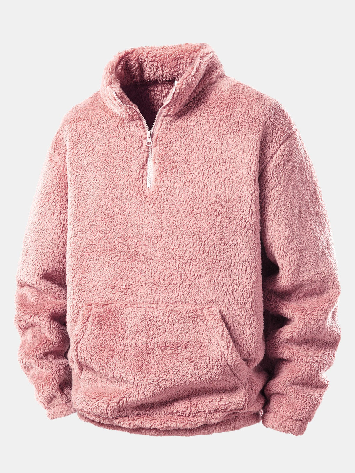 Viertelreißverschluss Sweatshirt mit Teddy-Futter