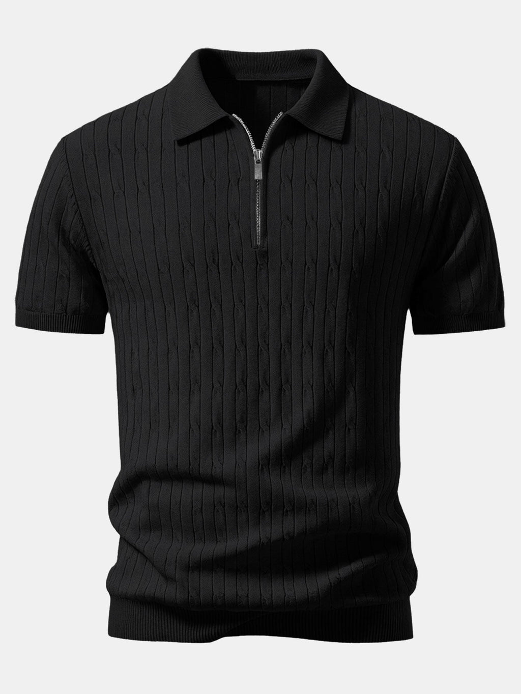 Twisted Jacquard Knit Polo & Slim Fit Tapered Pants
