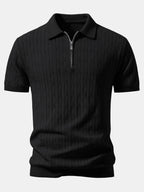 Twisted Jacquard Knit Polo & Slim Fit Tapered Pants