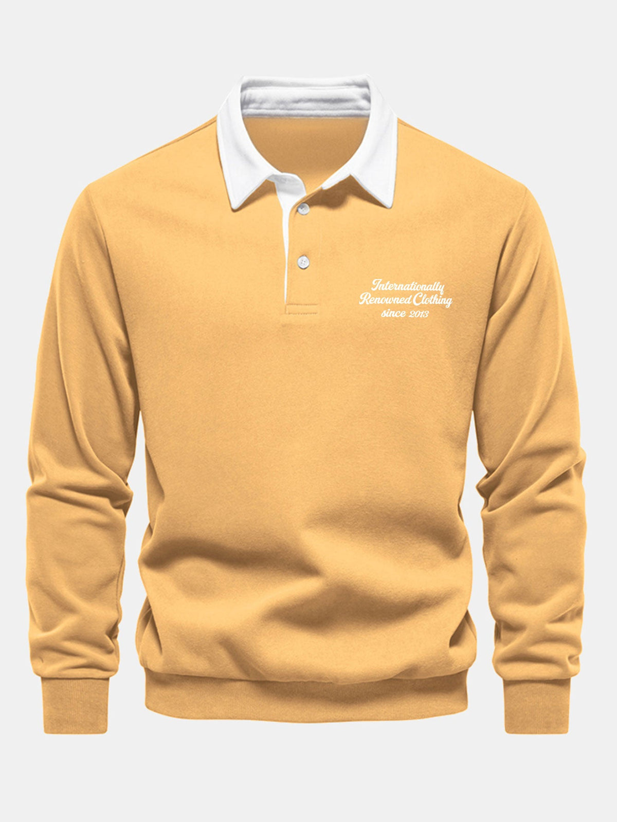 Sweatshirt mit Slogan und kontrastierendem Polokragen