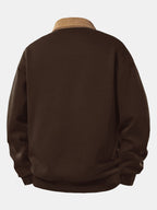 Gemütliches Corduroy-Polo-Sweatshirt mit kontrastierendem Brooklyn-Print