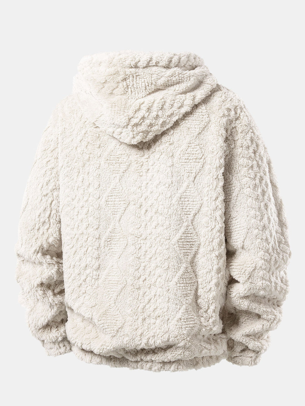 Geometric Jacquard Teddy Hoodie