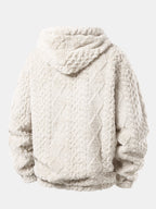 Geometric Jacquard Teddy Hoodie