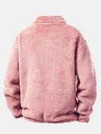 Viertelreißverschluss Sweatshirt mit Teddy-Futter