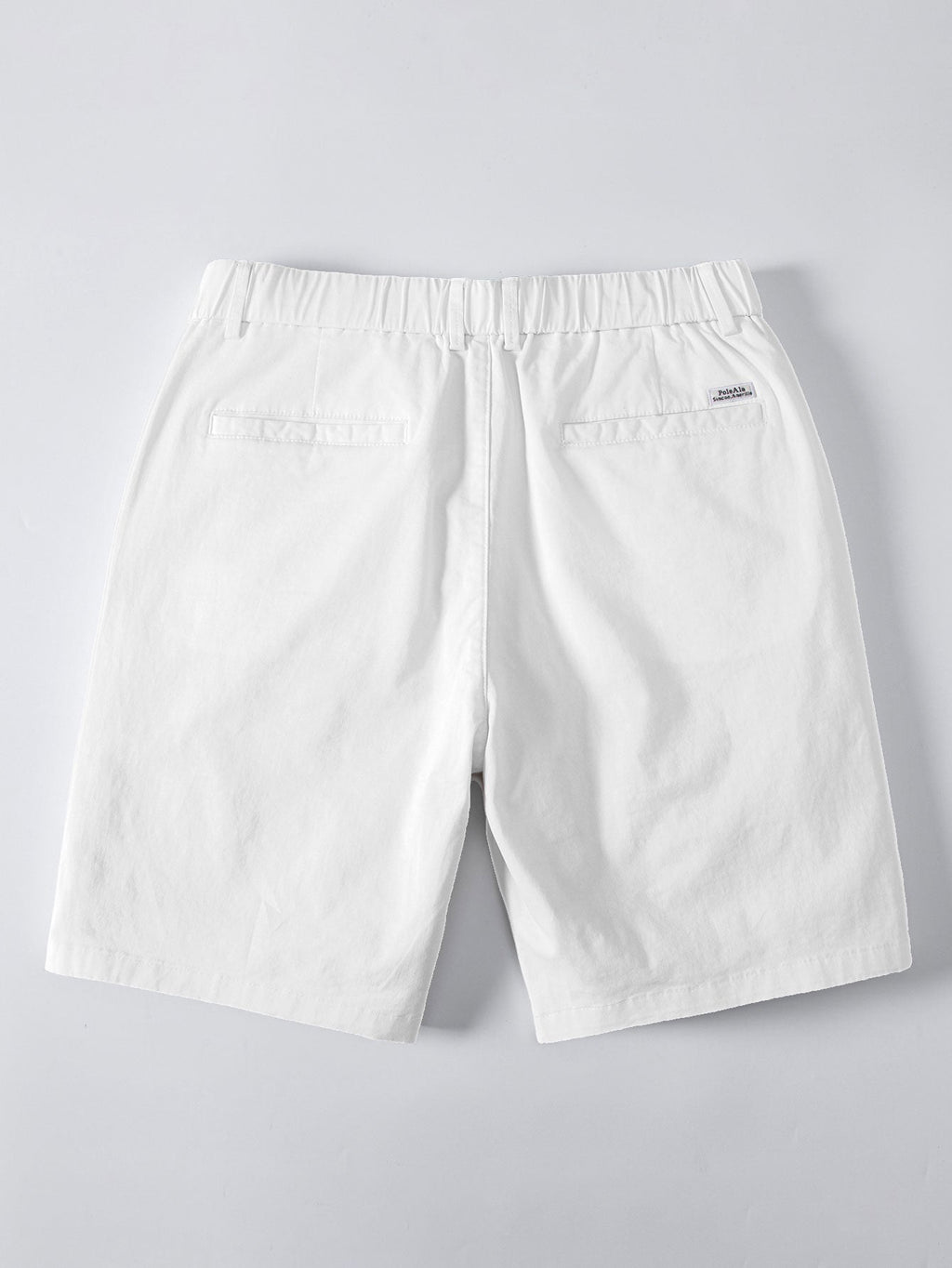 Kurzarm Baumwollhemd mit Streifen, Stehkragen und elastischer Taille – Chino Shorts