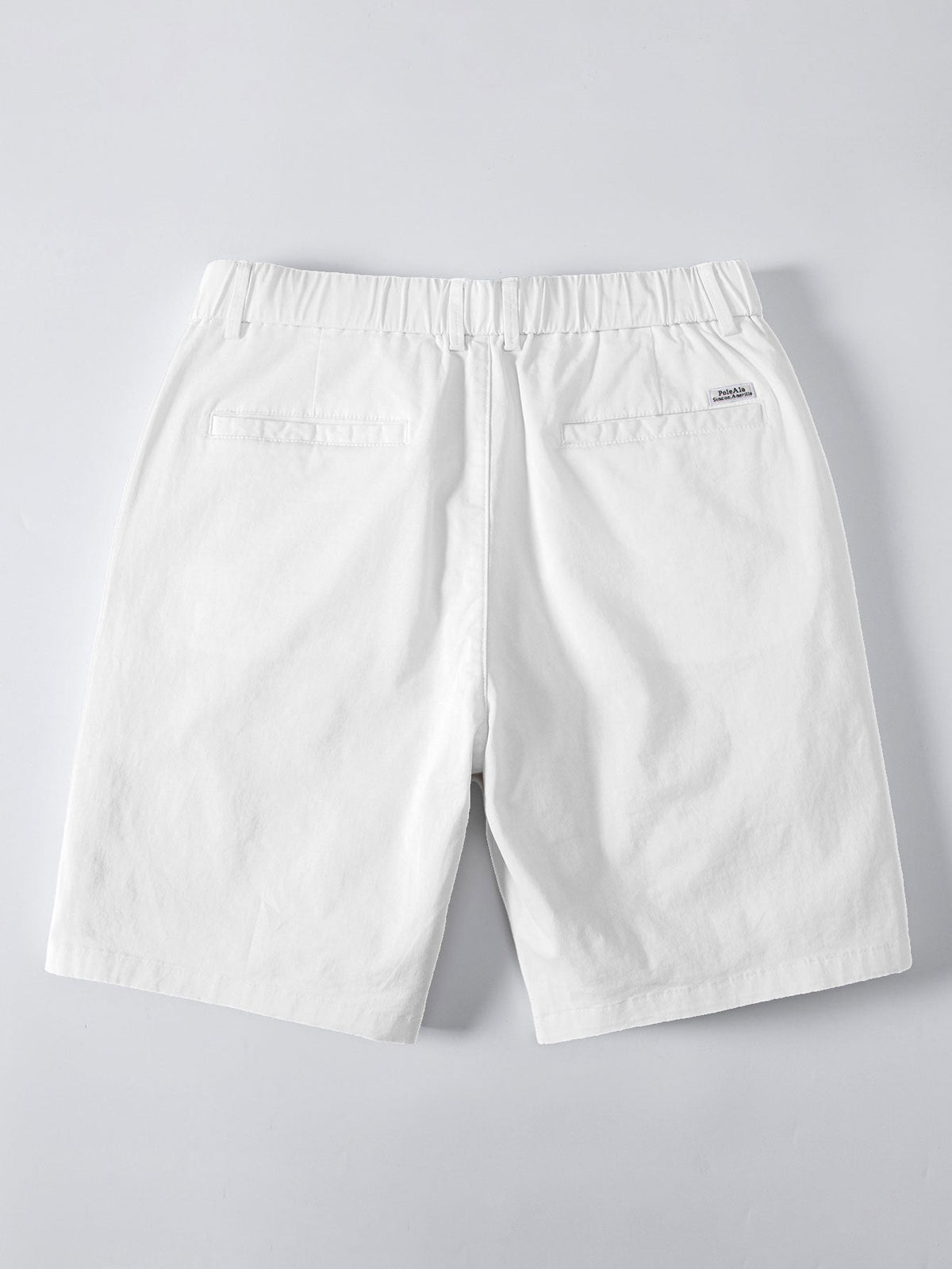 Kurzarm Baumwollhemd mit Streifen, Stehkragen und elastischer Taille – Chino Shorts