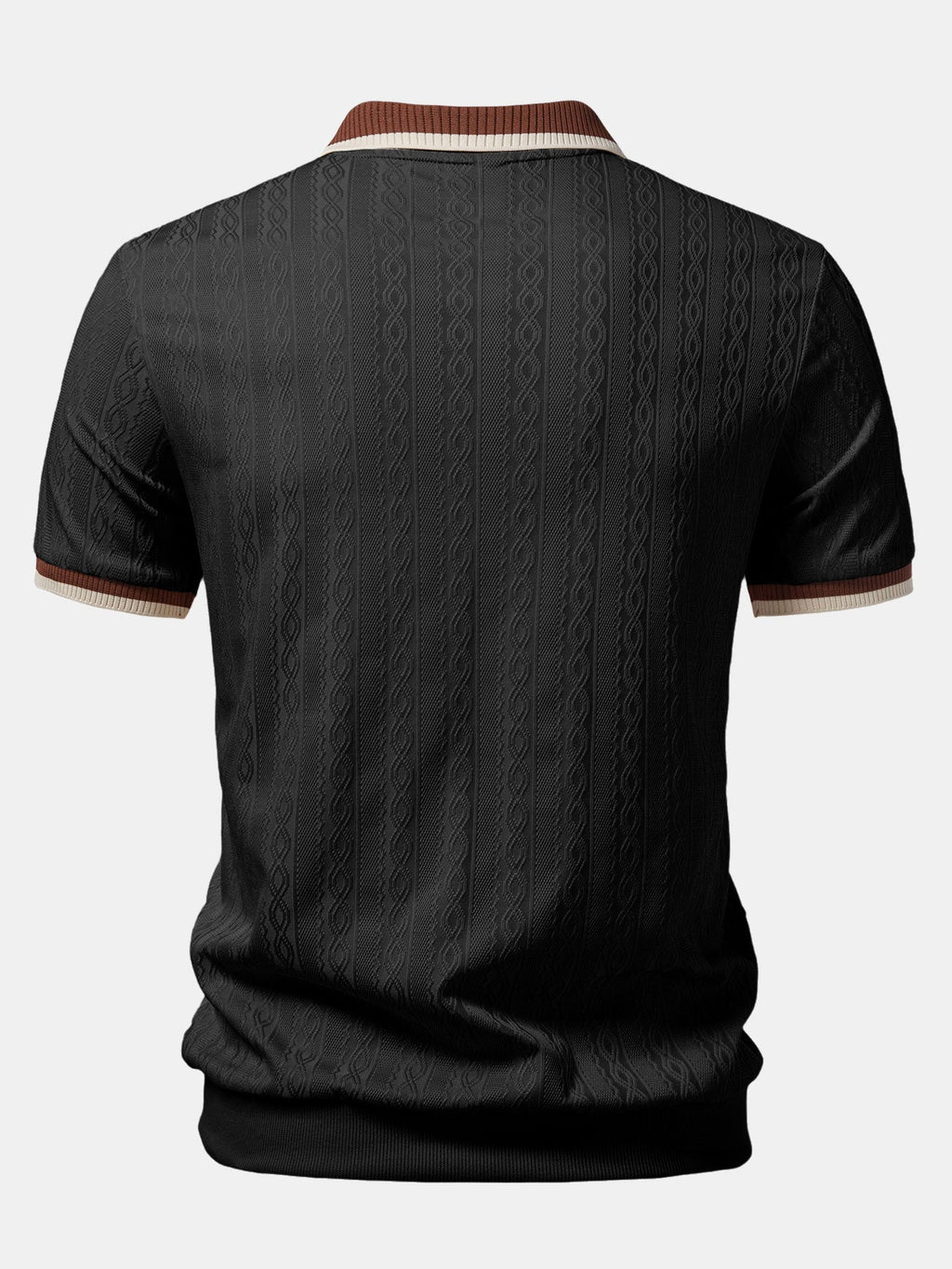 Kontrastierte Bies Textur Strick-Polo mit Reißverschluss & Slim Fit Tapered Hose