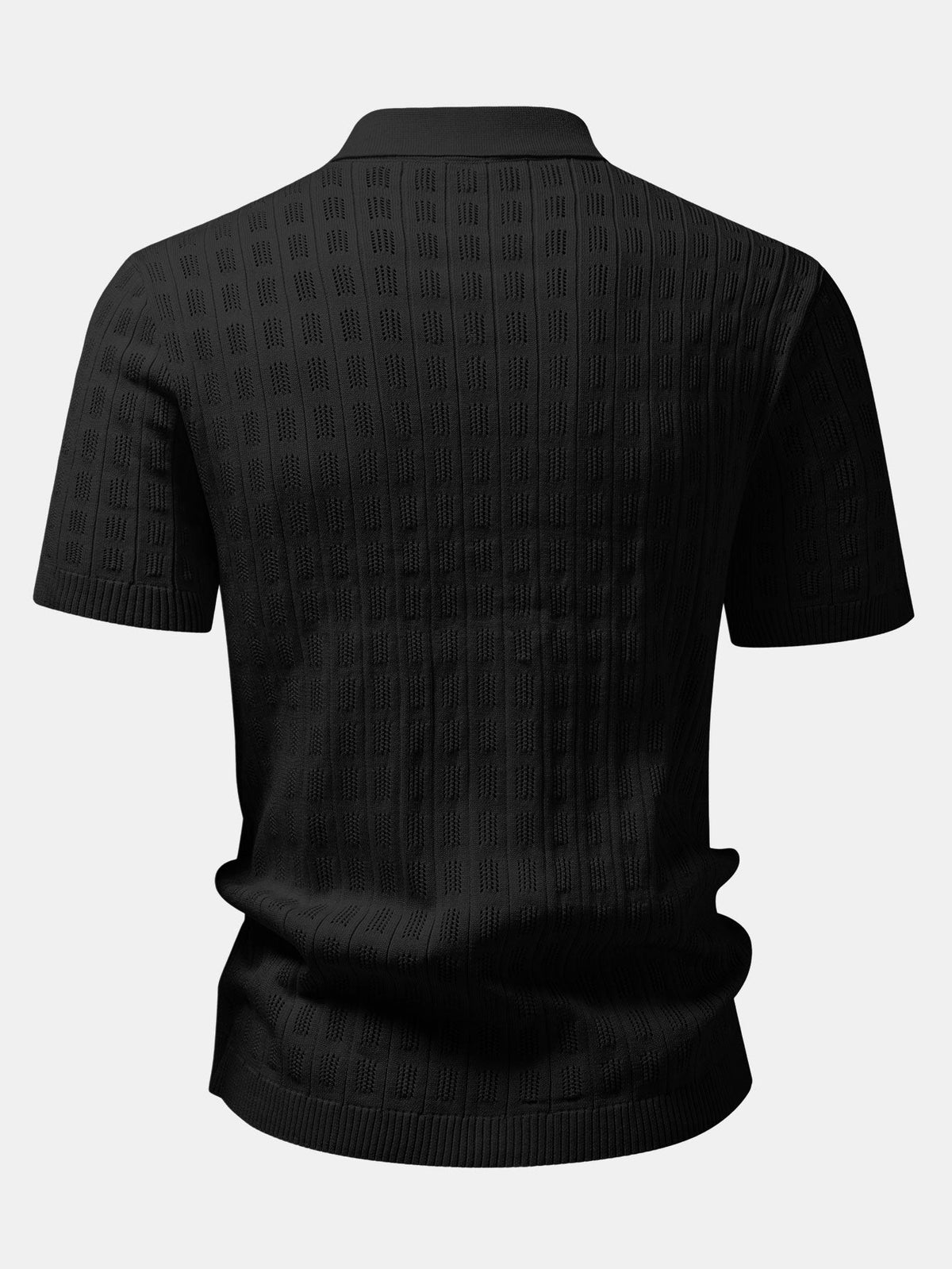 Karierte Strickbluse mit offenem Design & Gerade geschnittene Leinenhose