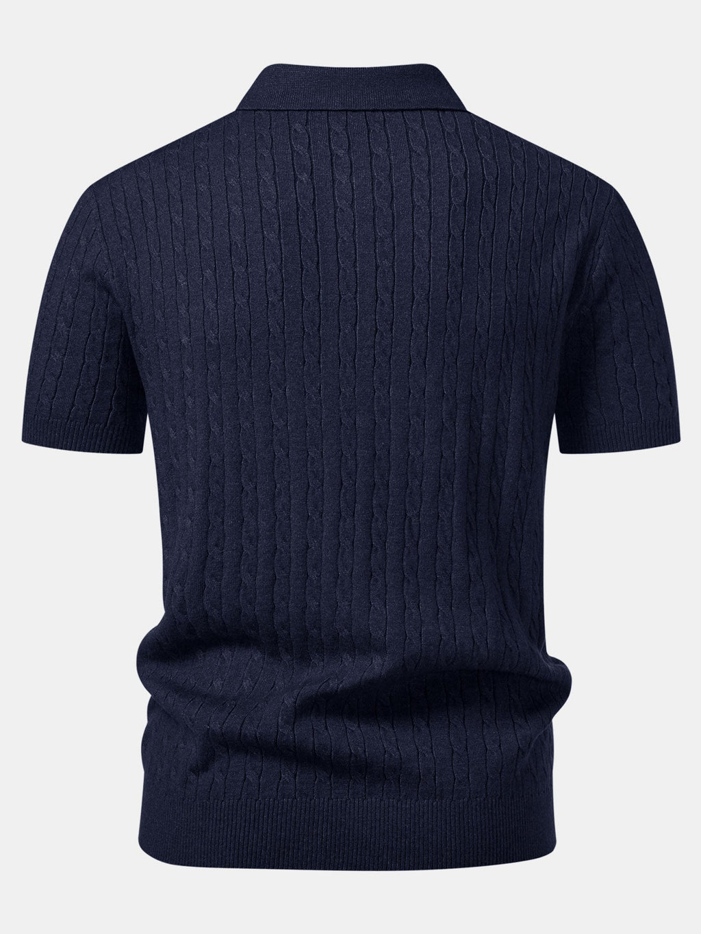 Jacquard Strick-Polo mit gedrehtem Design & Slim Fit Hose
