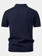 Jacquard Strick-Polo mit gedrehtem Design & Slim Fit Hose