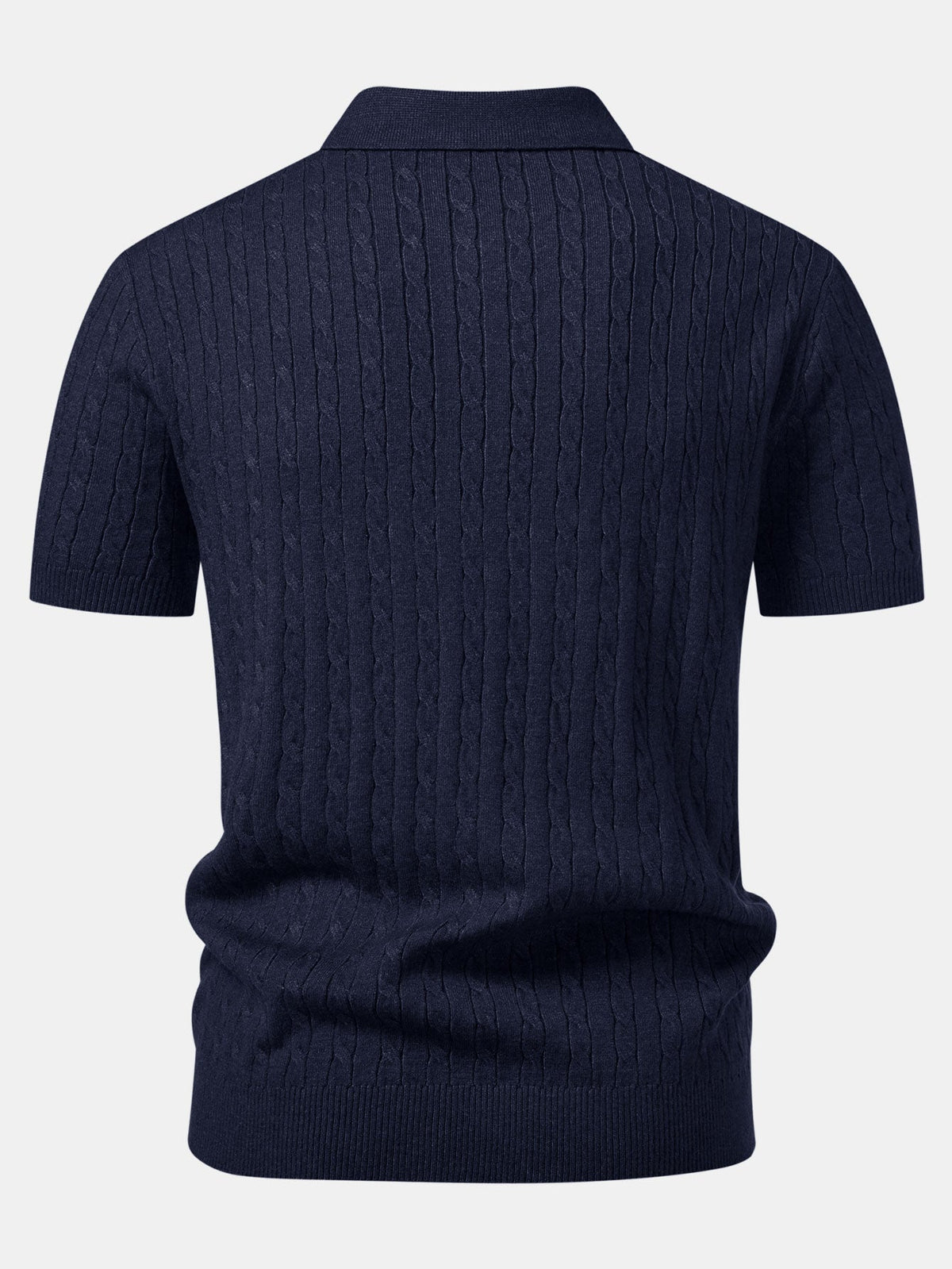 Jacquard Strick-Polo mit gedrehtem Design & Slim Fit Hose