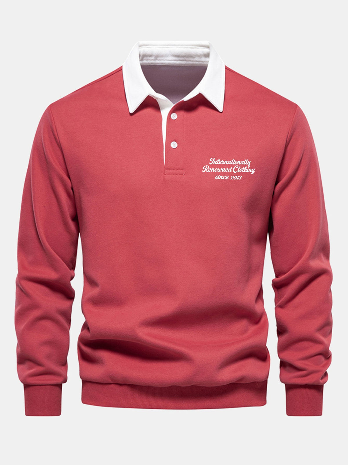 Sweatshirt mit Slogan und kontrastierendem Polokragen