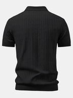 Twisted Jacquard Knit Polo & Slim Fit Tapered Pants