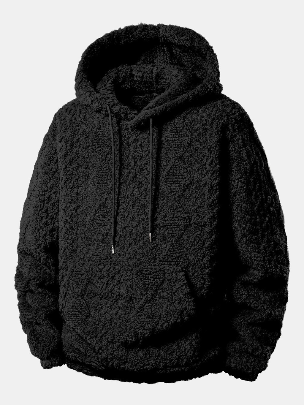 Geometric Jacquard Teddy Hoodie