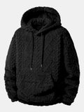 Geometric Jacquard Teddy Hoodie