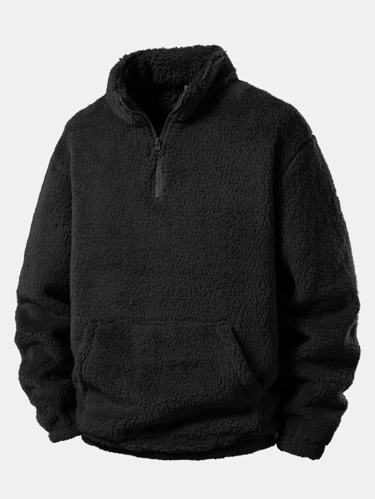 Viertelreißverschluss Sweatshirt mit Teddy-Futter