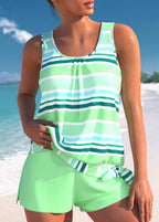 Rosa | Lässiges gestreiftes Tankini-Set