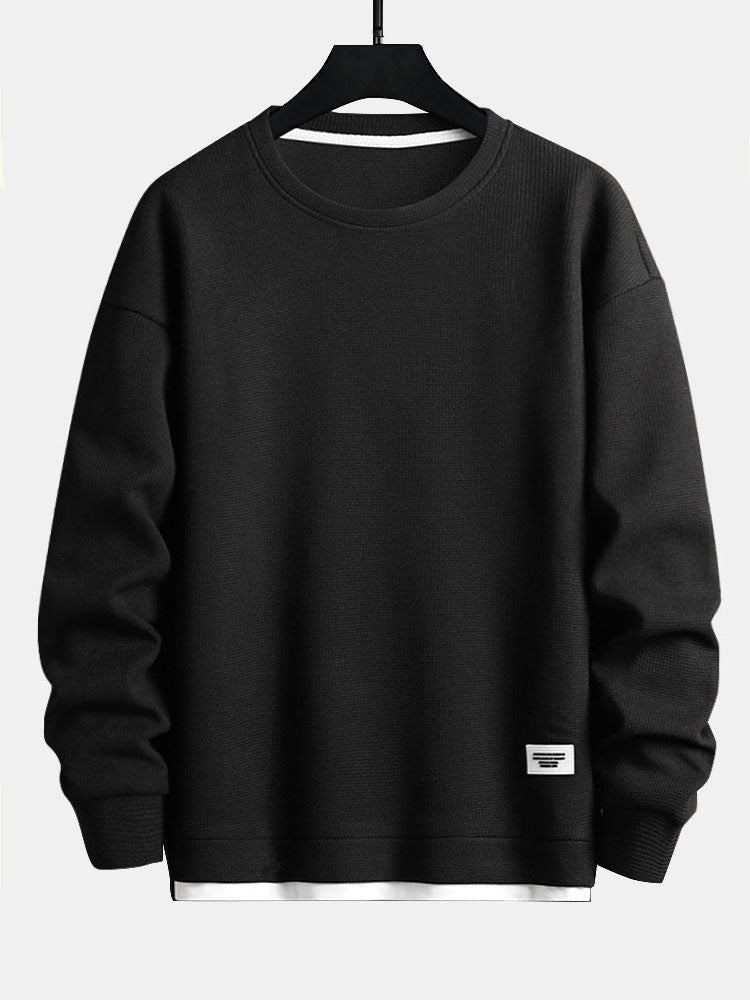 Zwei-Lagen Waffel-Sweatshirts