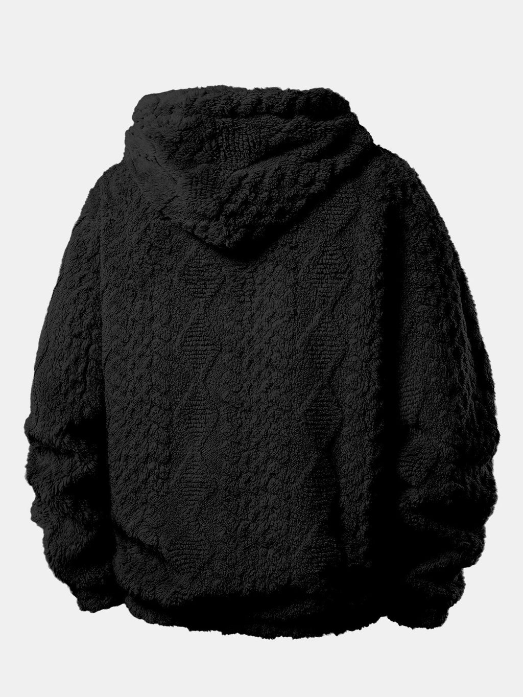 Geometric Jacquard Teddy Hoodie