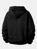 Geometric Jacquard Teddy Hoodie