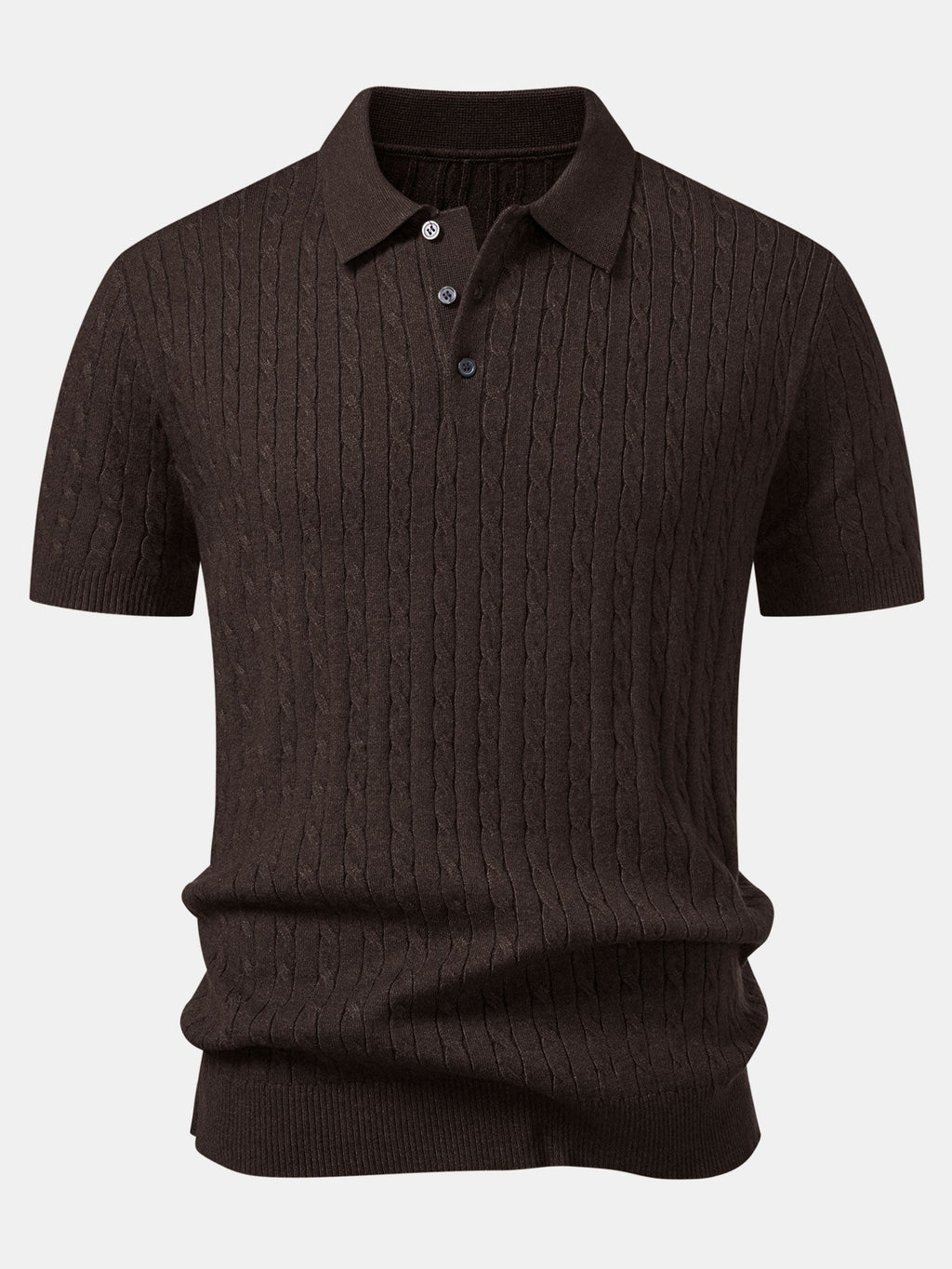 Jacquard Strick-Polo mit gedrehtem Design & Slim Fit Hose