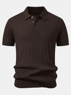 Jacquard Strick-Polo mit gedrehtem Design & Slim Fit Hose
