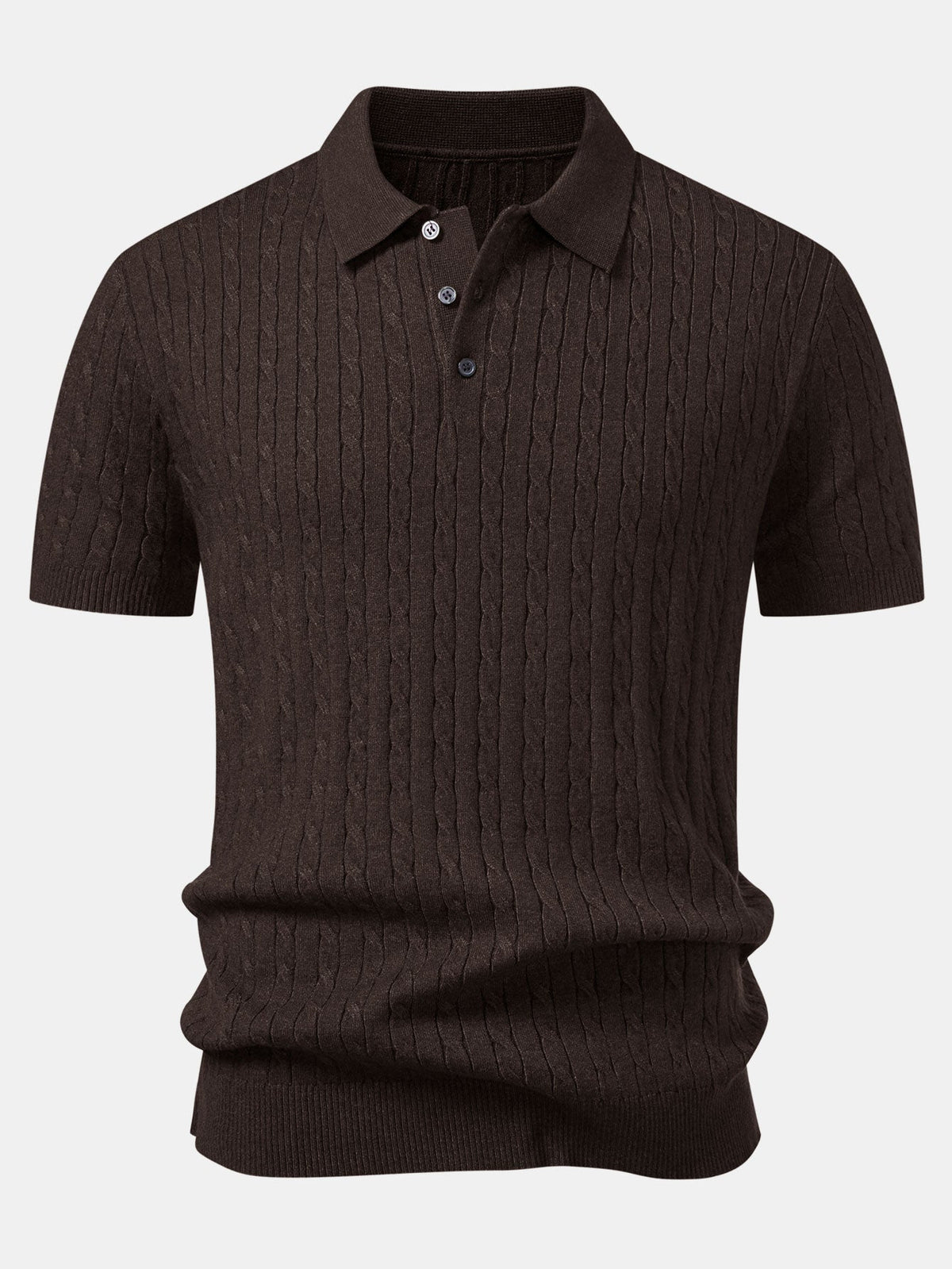 Jacquard Strick-Polo mit gedrehtem Design & Slim Fit Hose