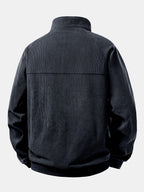 Viertelreißverschluss-Sweatshirt mit Rippcord-Raglanärmeln