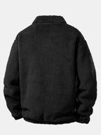 Viertelreißverschluss Sweatshirt mit Teddy-Futter