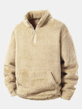 Viertelreißverschluss Sweatshirt mit Teddy-Futter