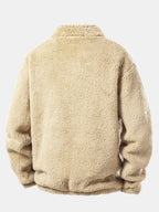 Viertelreißverschluss Sweatshirt mit Teddy-Futter