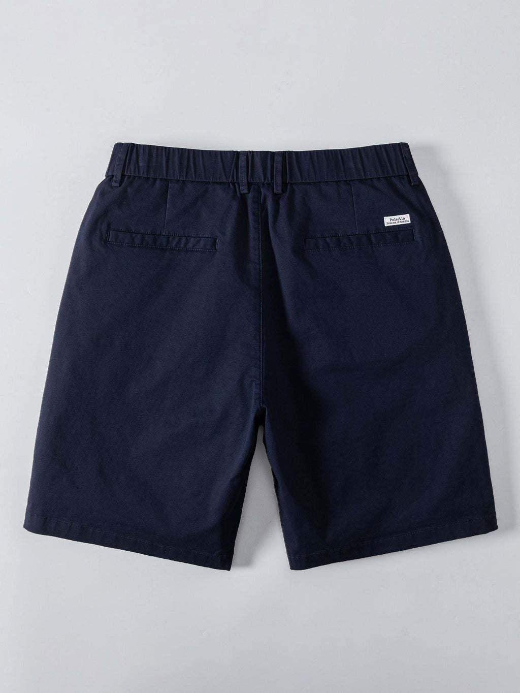 Kurzarm Baumwollhemd mit Streifen, Stehkragen und elastischer Taille – Chino Shorts