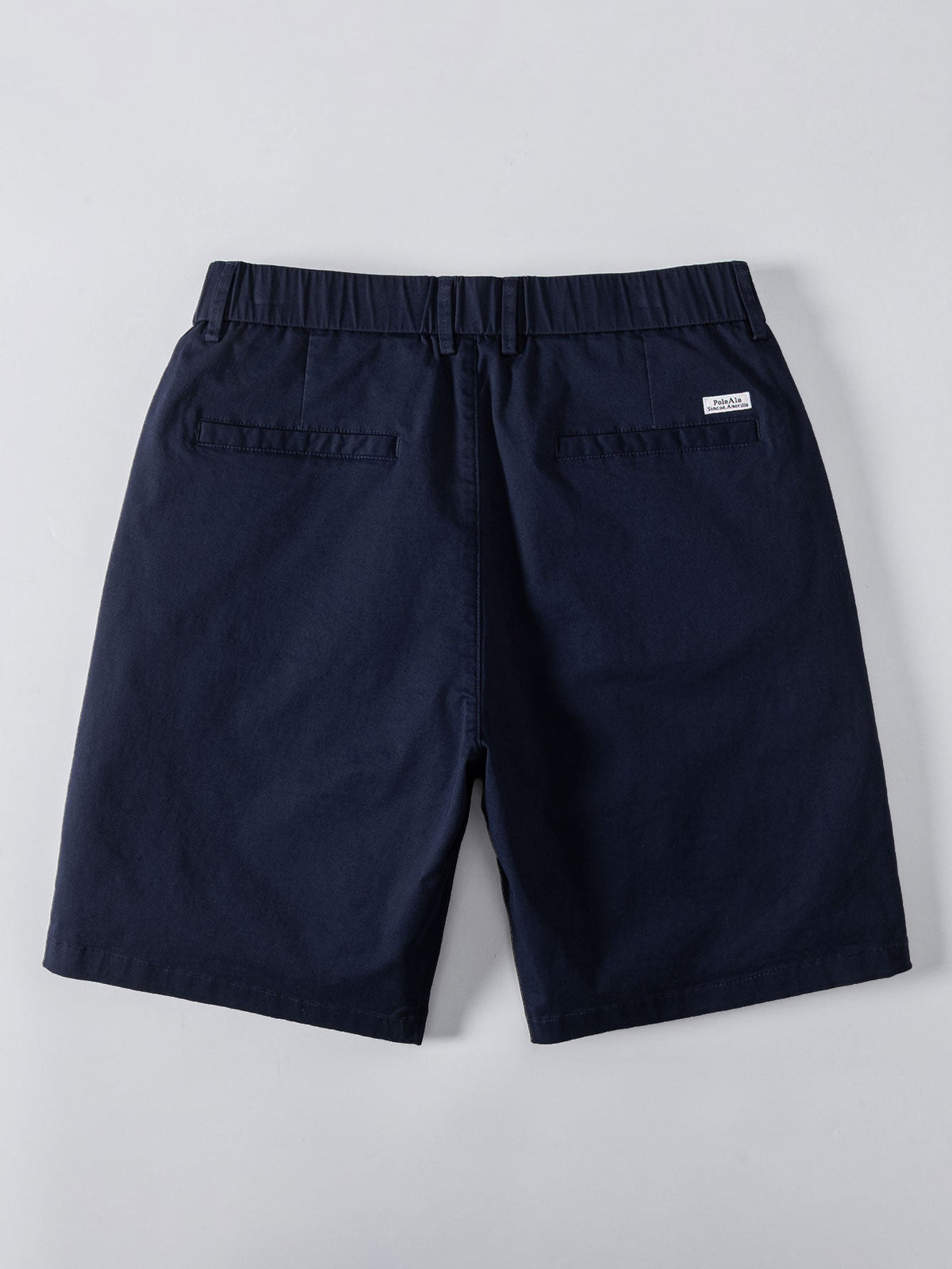 Kurzarm Baumwollhemd mit Streifen, Stehkragen und elastischer Taille – Chino Shorts