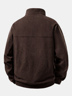 Viertelreißverschluss-Sweatshirt mit Rippcord-Raglanärmeln