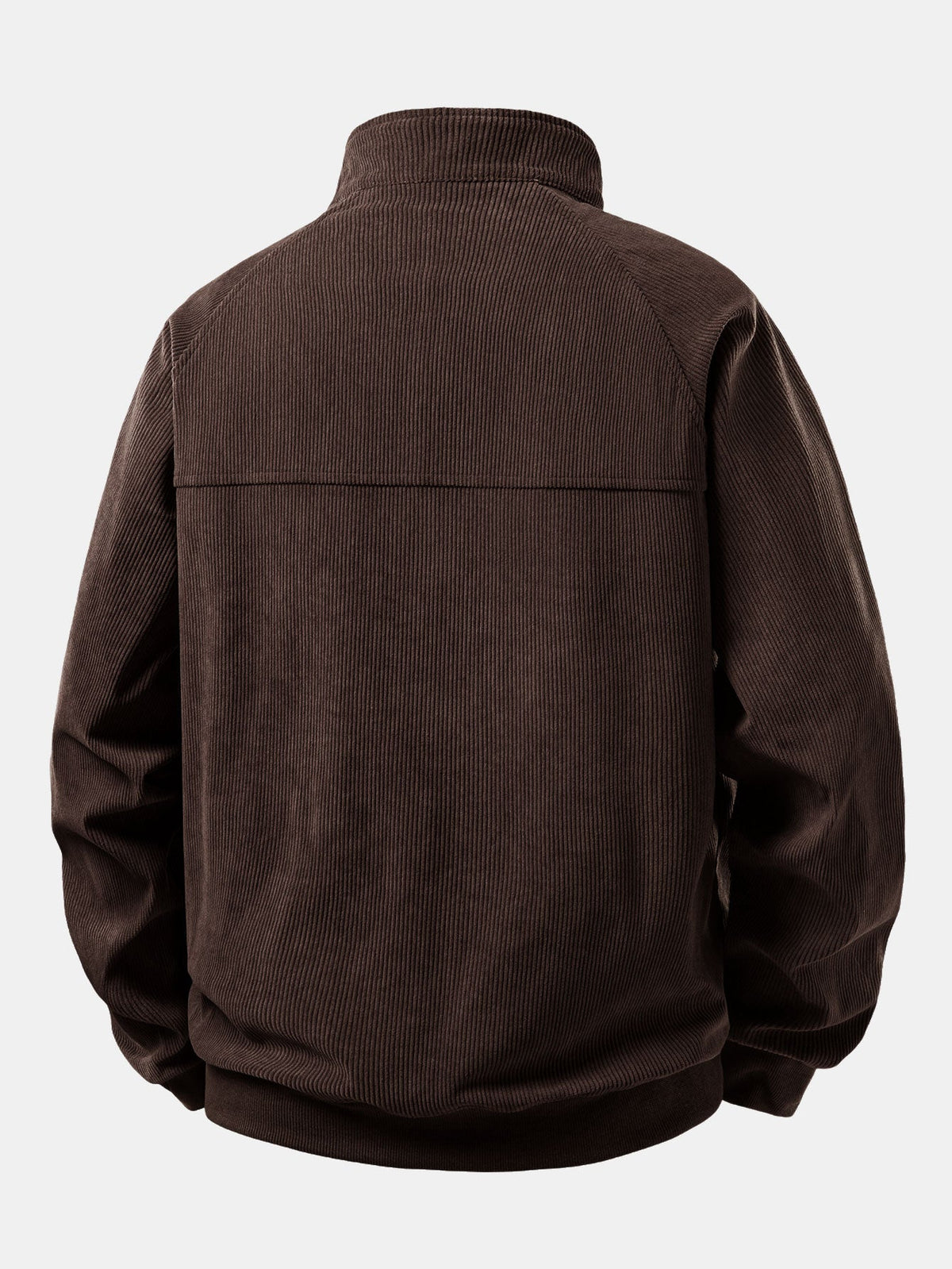 Viertelreißverschluss-Sweatshirt mit Rippcord-Raglanärmeln