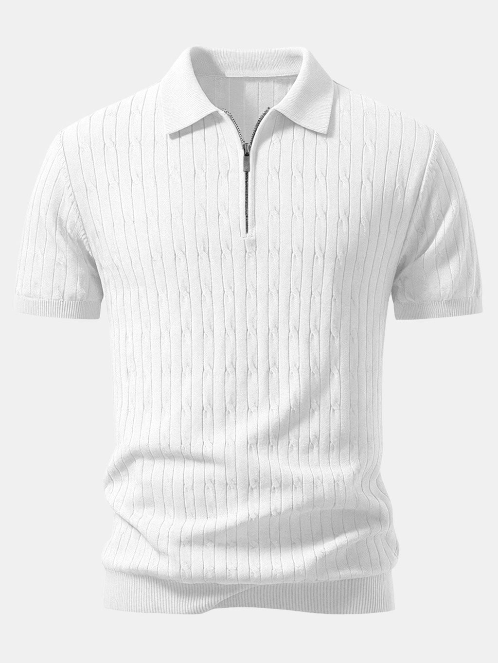 Twisted Jacquard Knit Polo & Slim Fit Tapered Pants