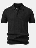 Jacquard Strick-Polo mit gedrehtem Design & Slim Fit Hose