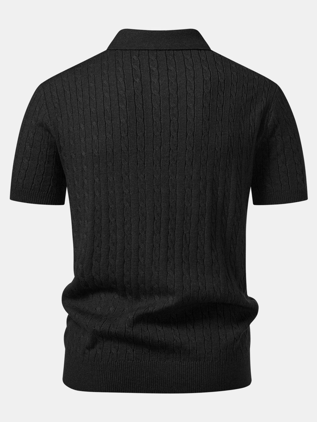 Jacquard Strick-Polo mit gedrehtem Design & Slim Fit Hose