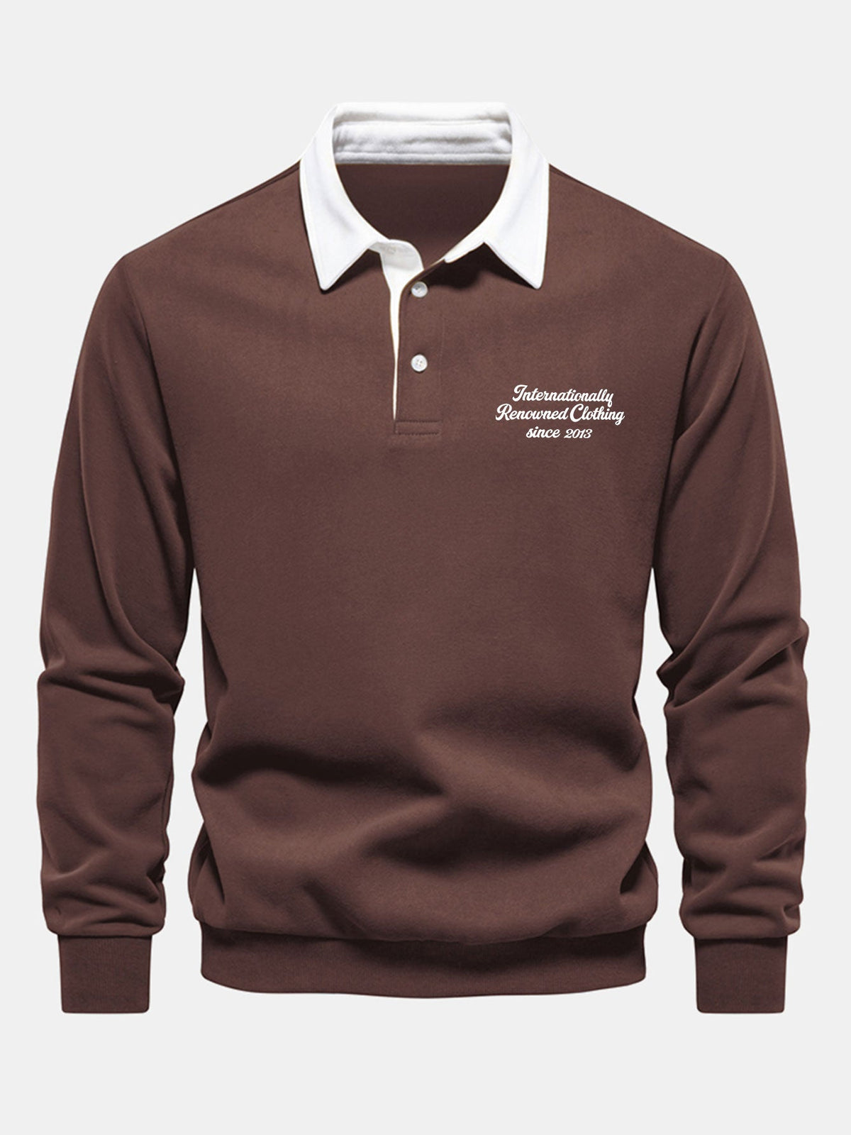 Sweatshirt mit Slogan und kontrastierendem Polokragen