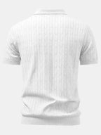 Twisted Jacquard Knit Polo & Slim Fit Tapered Pants