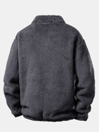 Viertelreißverschluss Sweatshirt mit Teddy-Futter