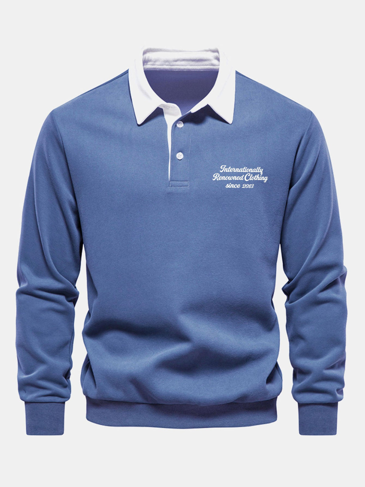 Sweatshirt mit Slogan und kontrastierendem Polokragen