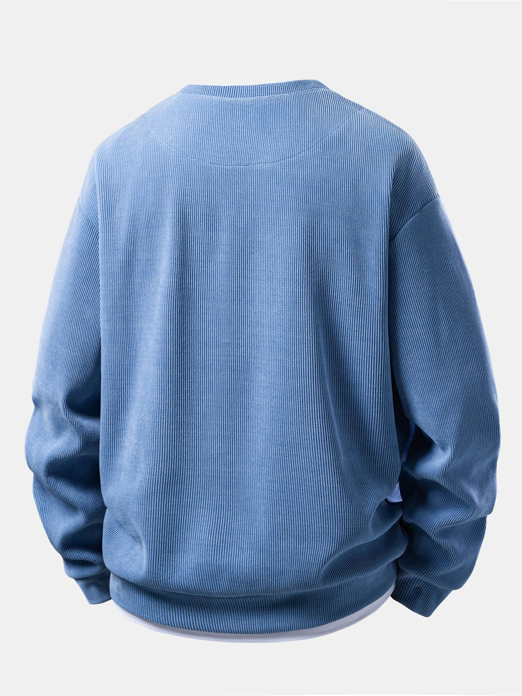 2-in-1 Waffel-Sweatshirt mit Cut-Out-Kragen