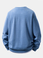 2-in-1 Waffel-Sweatshirt mit Cut-Out-Kragen