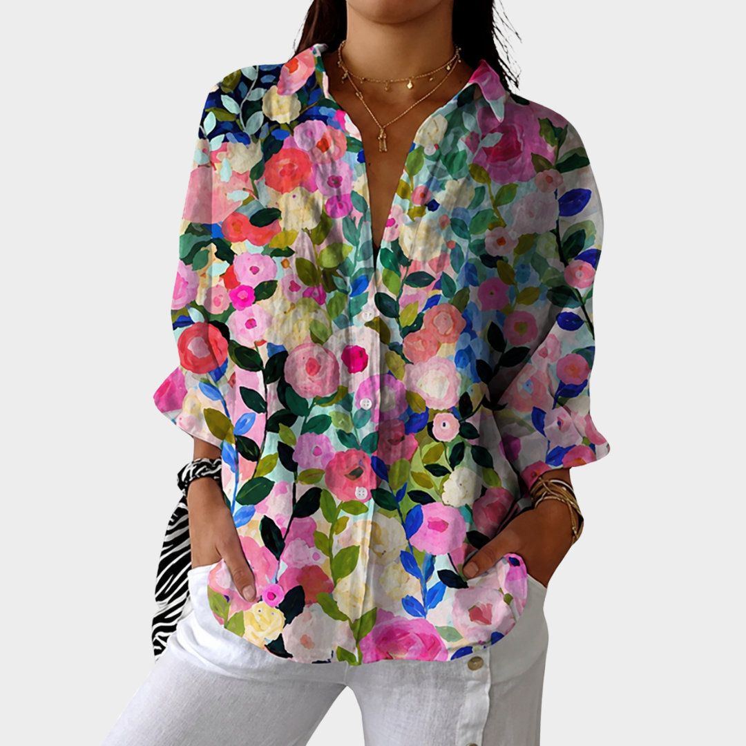 Leichte, farbenfrohe Bluse mit Muster