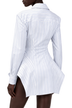 Mireille Weiße Plisseebluse mit Asymmetrischem Saum