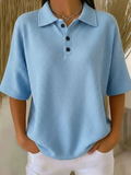 Gisela | Komfortable Waffle Polo Bluse