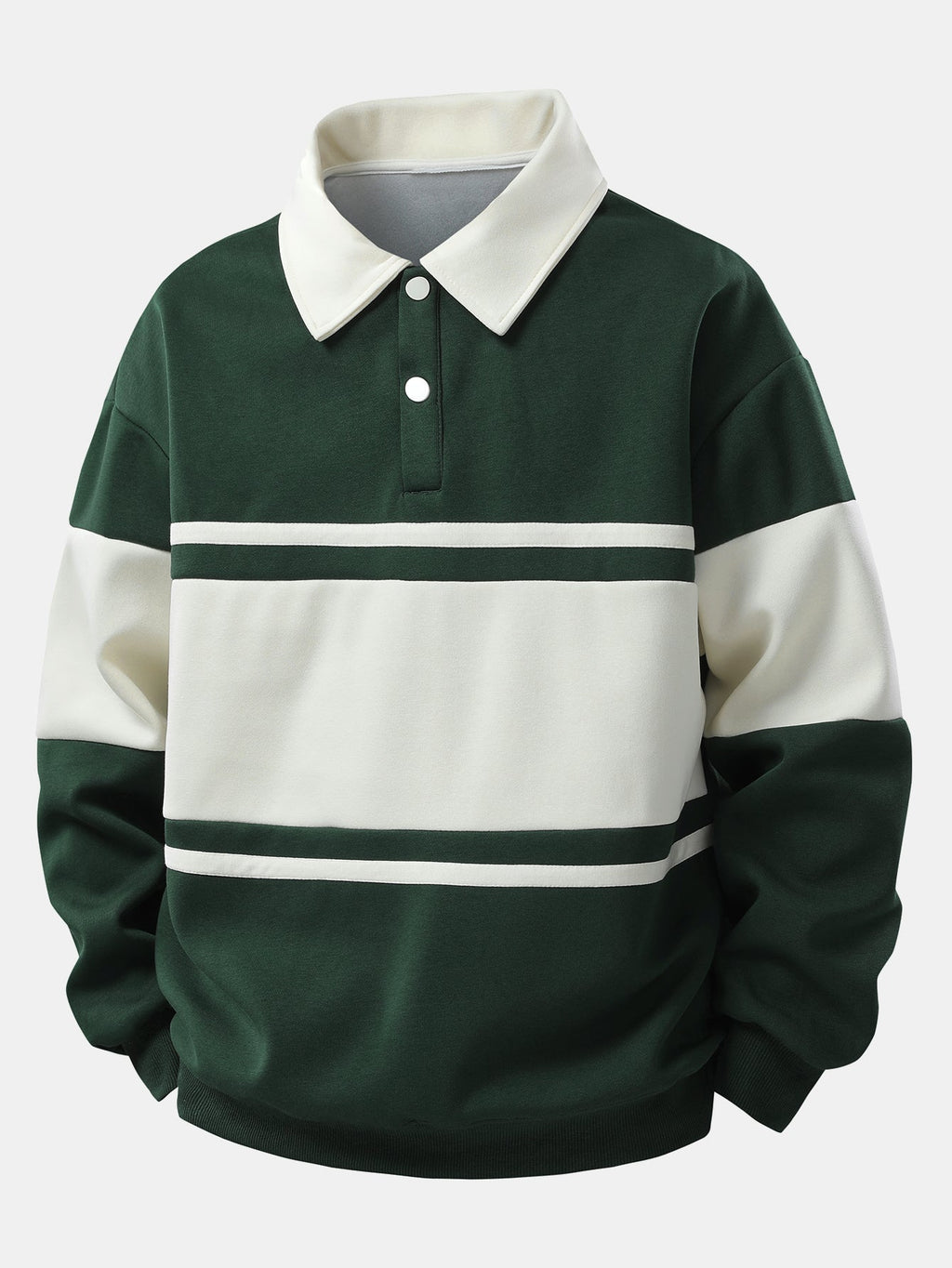 Farbblock-Patchwork Polo Sweatshirt im Lässigen Schnitt