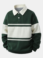 Farbblock-Patchwork Polo Sweatshirt im Lässigen Schnitt