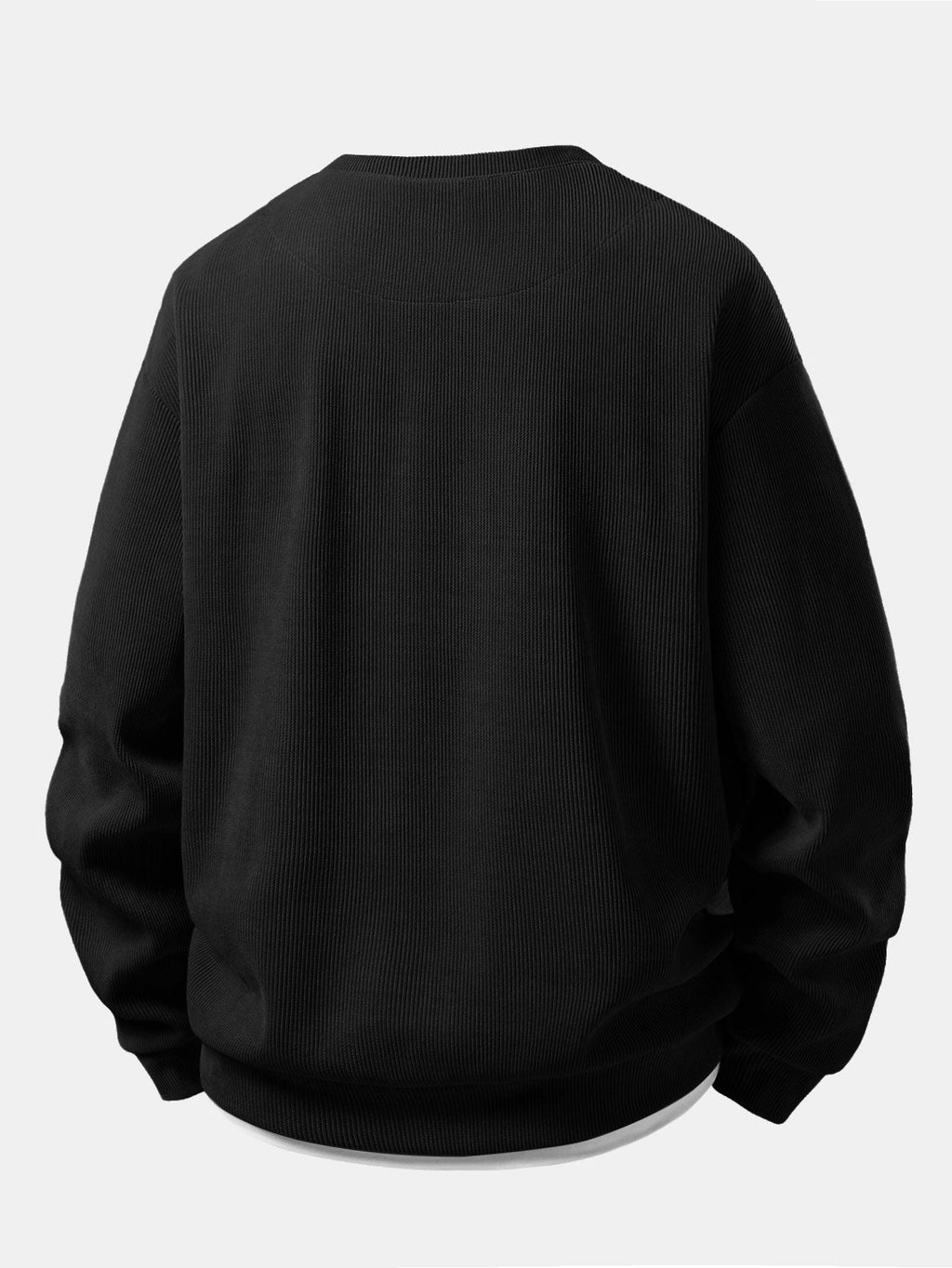 2-in-1 Waffel-Sweatshirt mit Cut-Out-Kragen